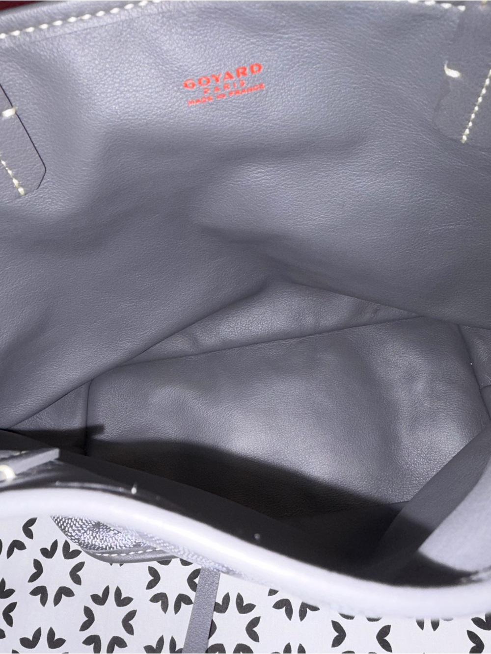 Goyard Gray Canvas Tote with Pink & Red Graphic Patch - Picture 5 of 12